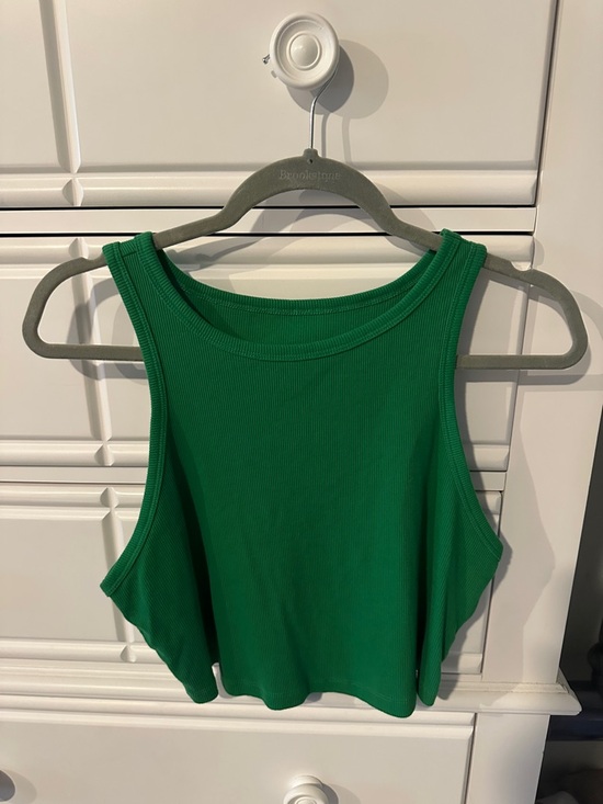 wild fable Tops - wild fable Green Ribbed Cropped Tank